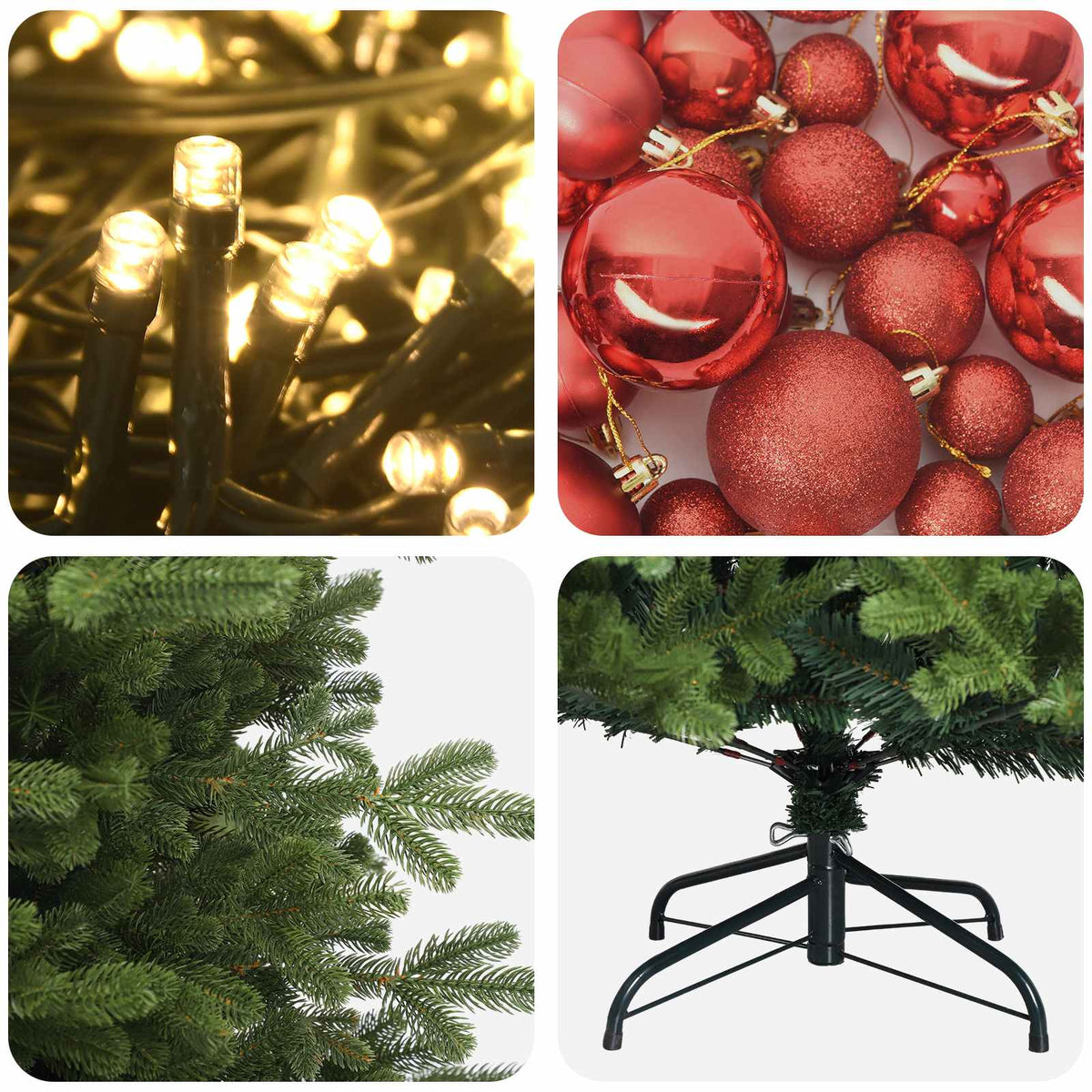 Dirbtinė kalėdinė eglutė su rutuliuku 150 cm 150 LED