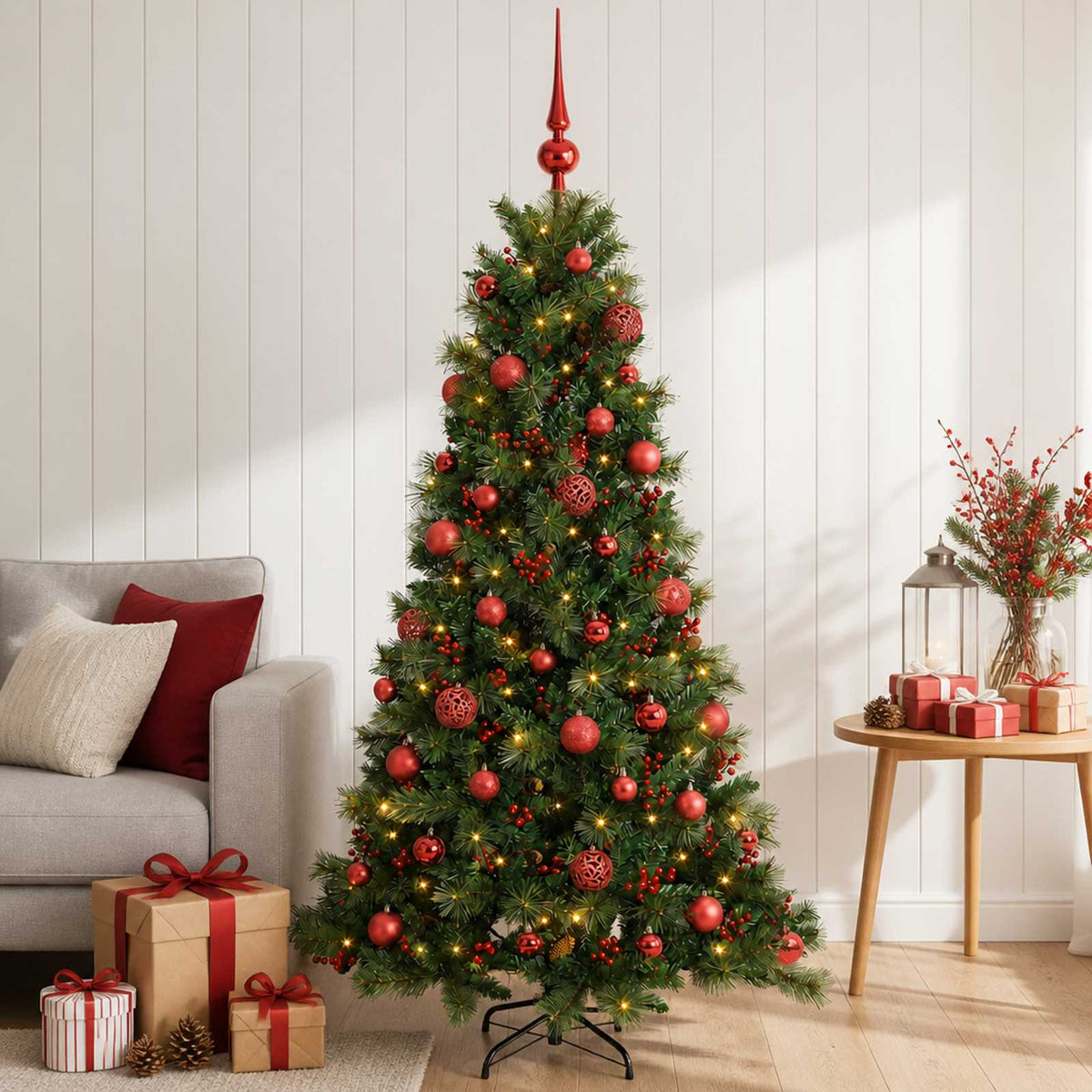 Dirbtinė kalėdinė eglutė su rutuliuku 120 cm 150 LED