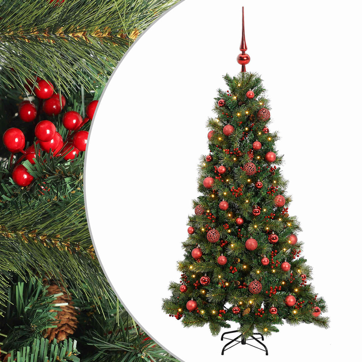 Dirbtinė kalėdinė eglutė su rutuliuku 150 cm 150 LED