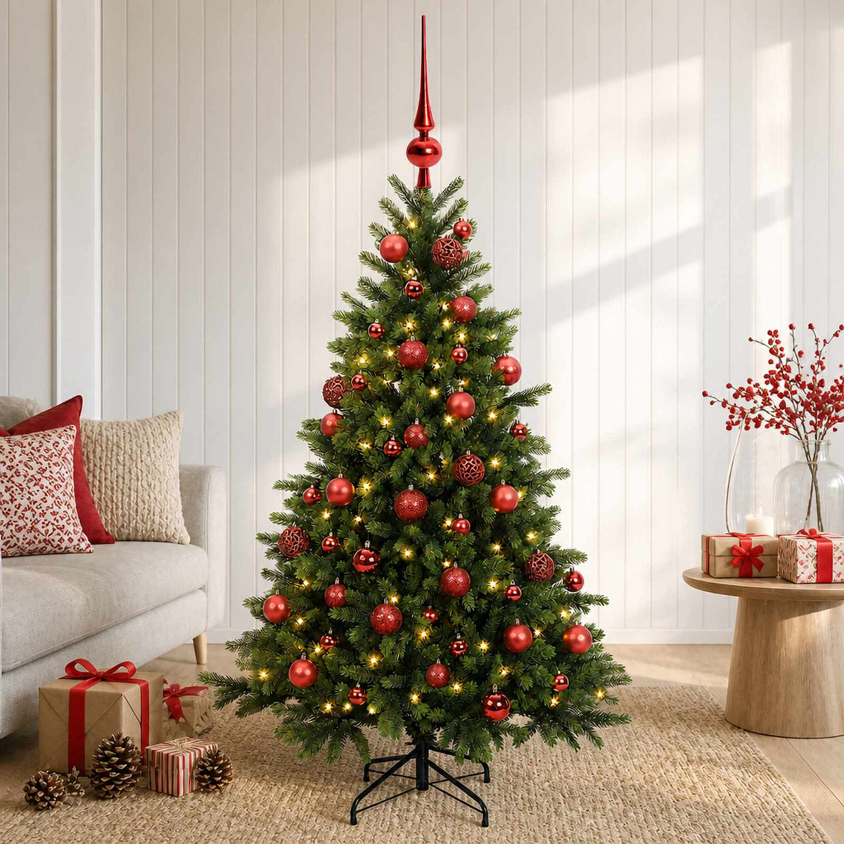 Dirbtinė kalėdinė eglutė su rutuliuku 150 cm 150 LED