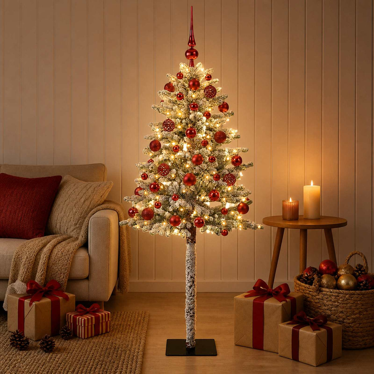 Dirbtinė Kalėdų eglutė su burbulais 180 cm 300 LED Šilta balta