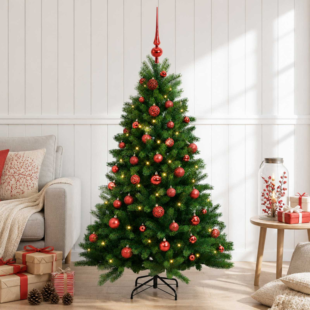 Dirbtinė Kalėdų eglutė su burbulais 120 cm 150 LED Šilta balta