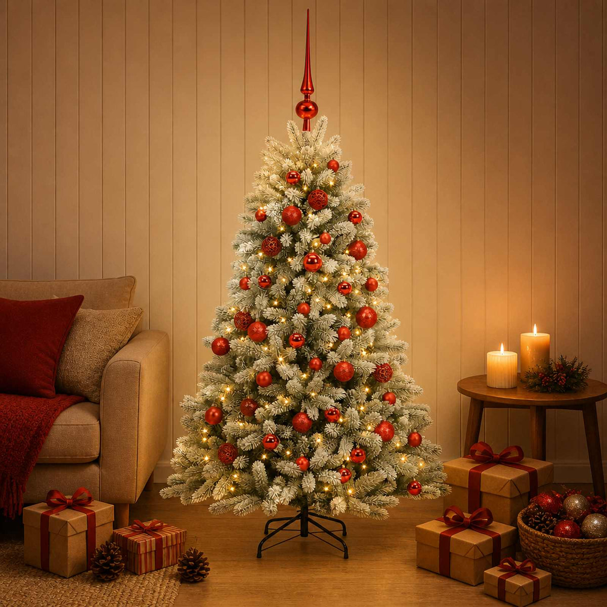 Dirbtinė Kalėdų eglutė su burbulais 150 cm 150 LED Šilta balta