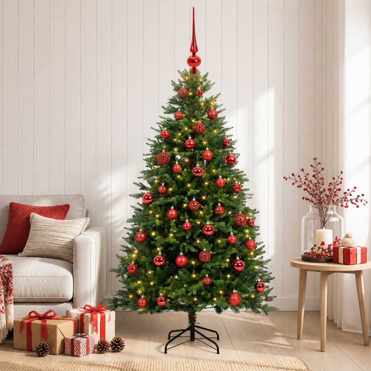 Dirbtinė Kalėdų eglutė su burbulais 120 cm 150 LED Šilta balta