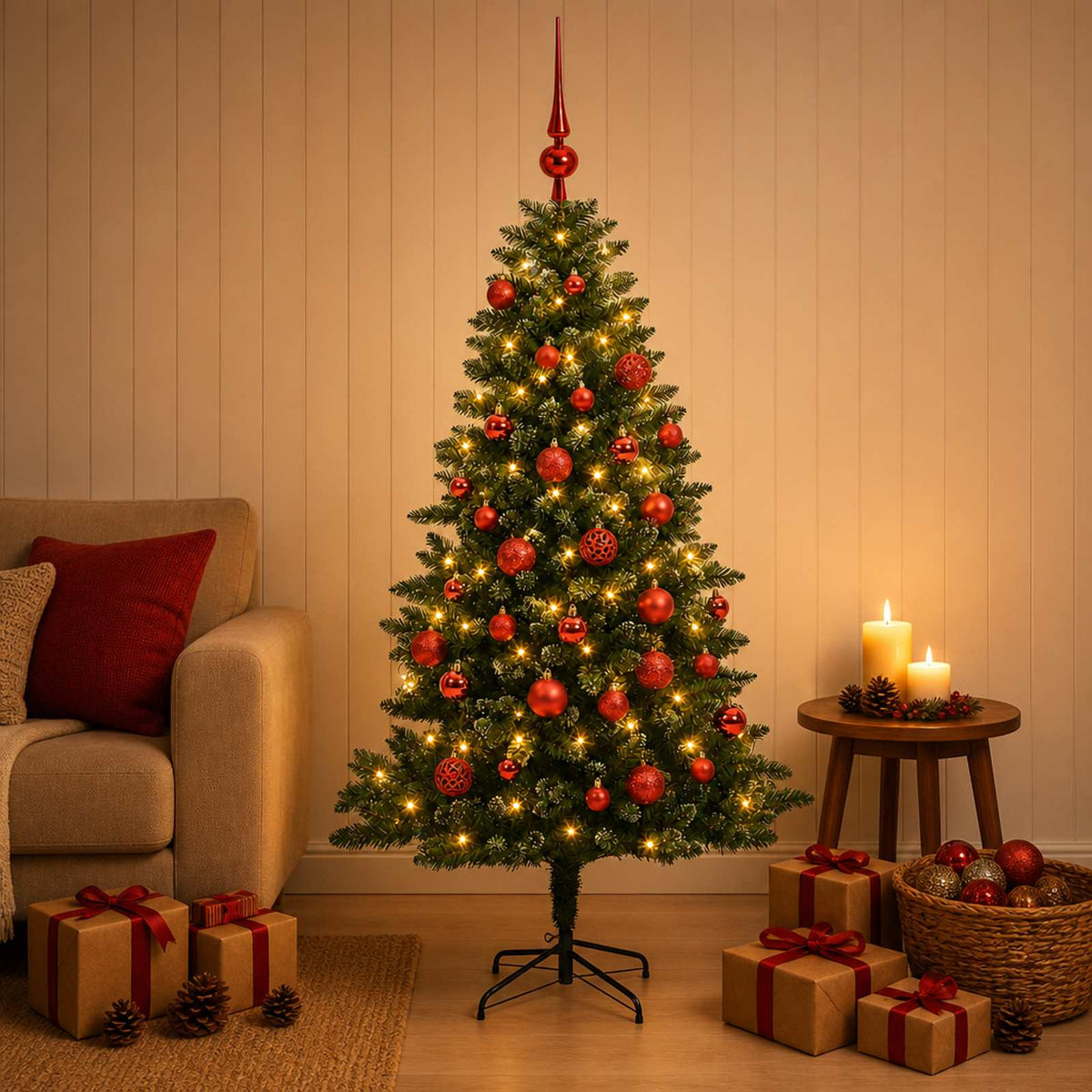Dirbtinė Kalėdų eglutė su burbulais 150 cm 150 LED Šilta balta
