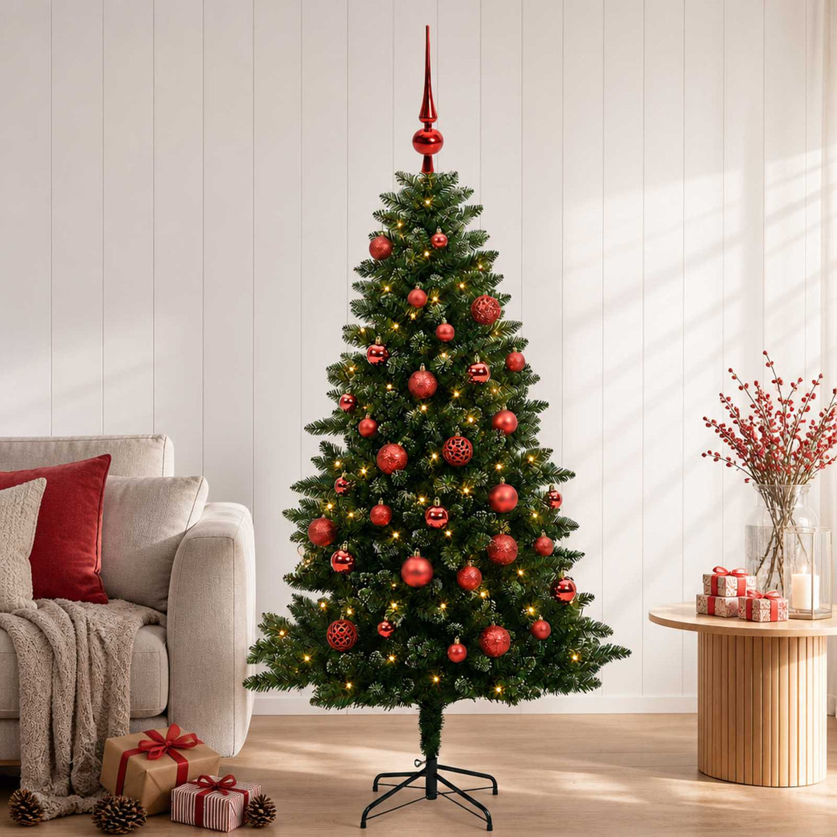 Dirbtinė Kalėdų eglutė su burbulais 150 cm 150 LED Šilta balta