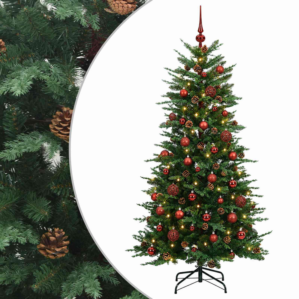 Dirbtinė Sulankstoma Kalėdų Eglutė 150 cm 150 LED Šilta balta
