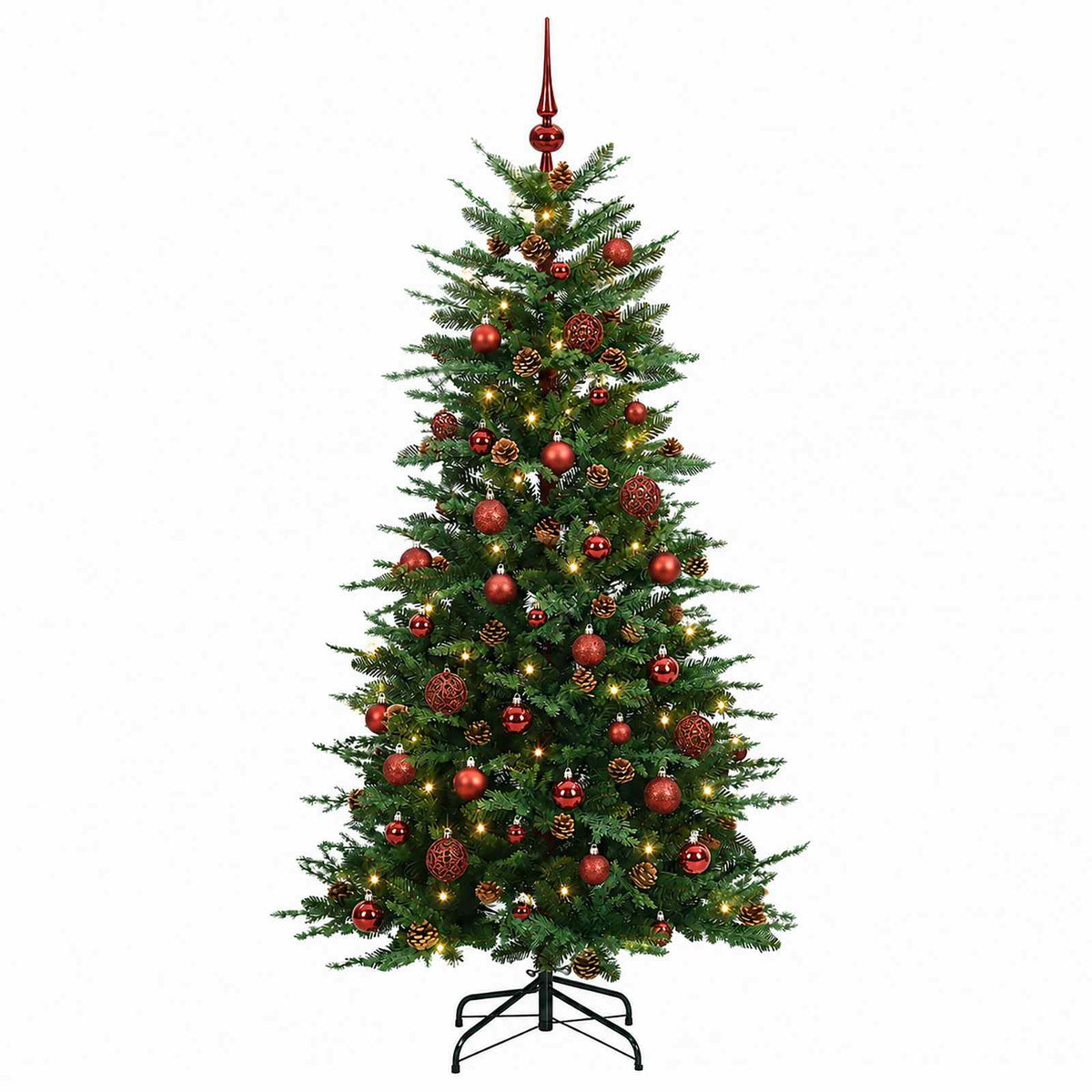 Dirbtinė Sulankstoma Kalėdų Eglutė 150 cm 150 LED Šilta balta