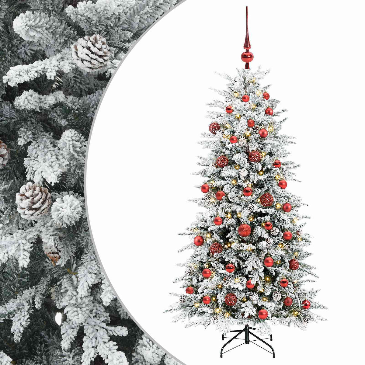 Dirbtinė Sulankstoma Kalėdų Eglutė 150 cm 150 LED Šilta balta