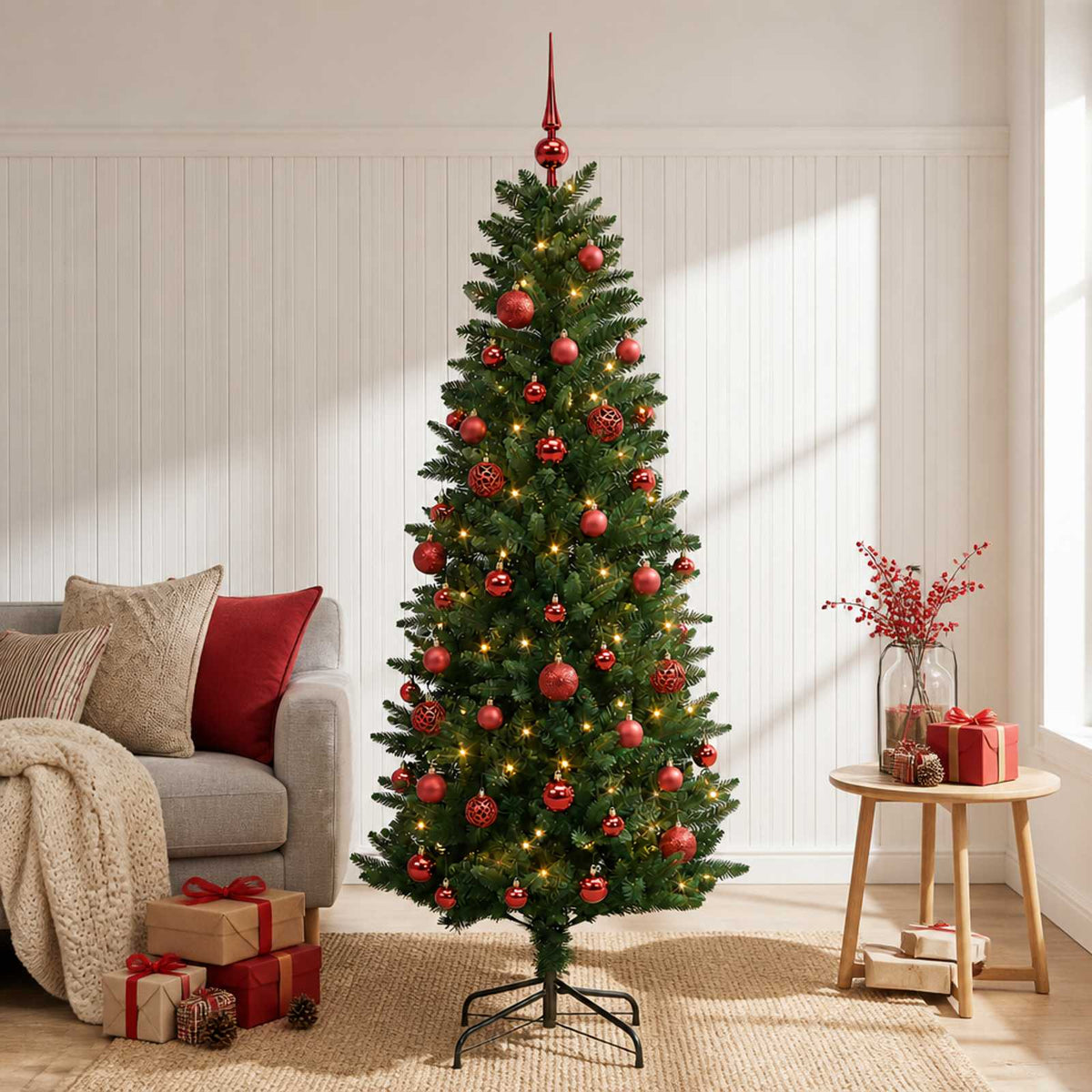 Dirbtinė Kalėdų eglutė su burbulais 120 cm 150 LED Šilta balta