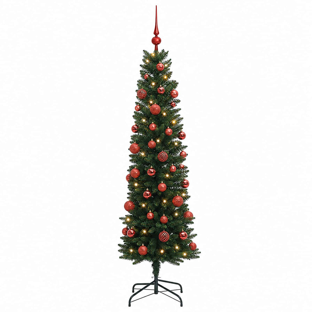 Dirbtinė siaura kalėdinė eglutė su žaisliuku 150 cm 150 LED