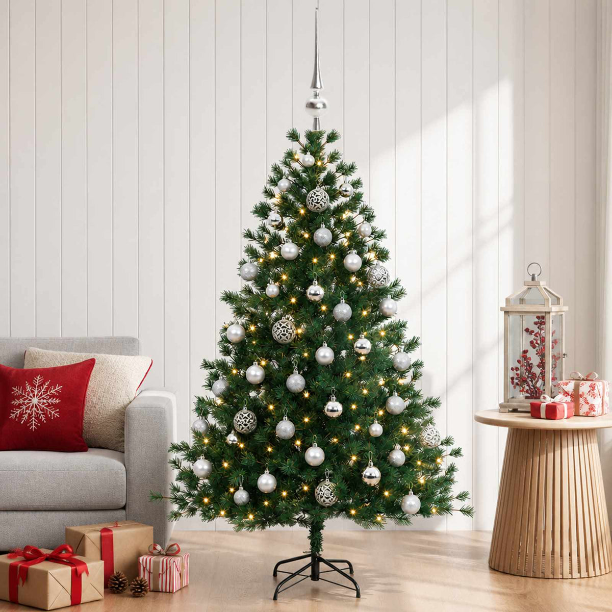 Dirbtinė kalėdinė eglutė su rutuliuku 120 cm 150 LED