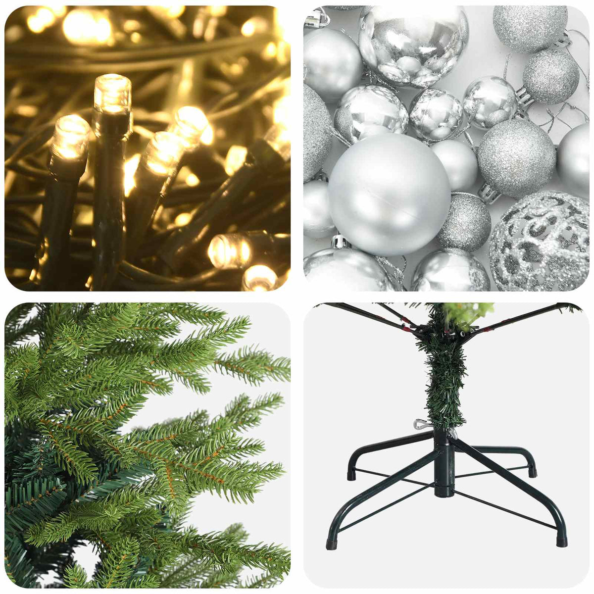 Dirbtinė kalėdinė eglutė su rutuliuku 120 cm 150 LED