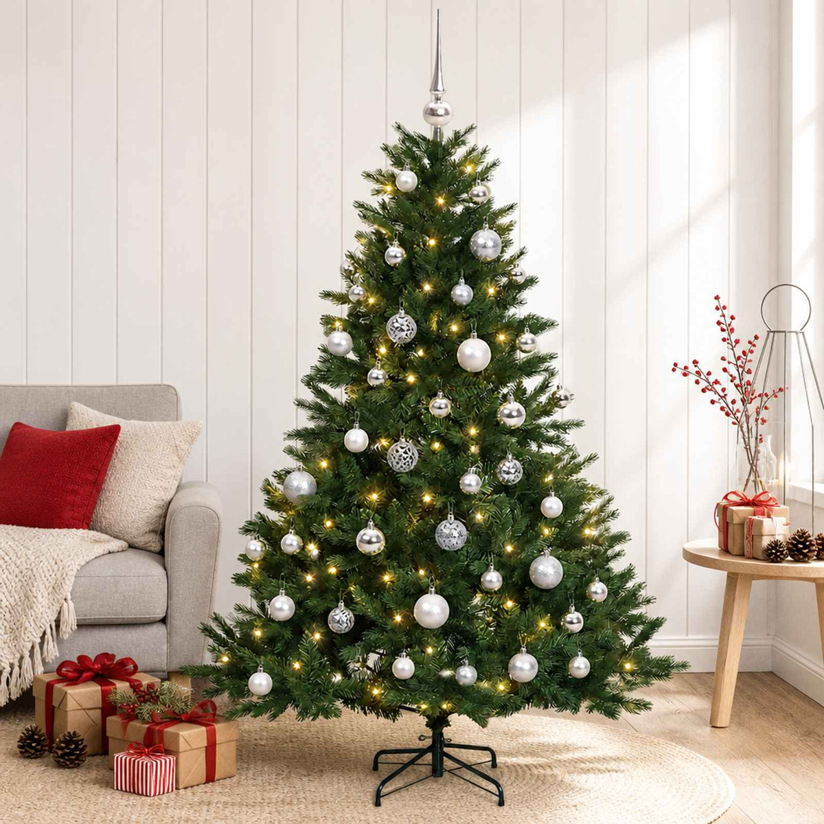 Dirbtinė kalėdinė eglutė su rutuliuku 150 cm 150 LED