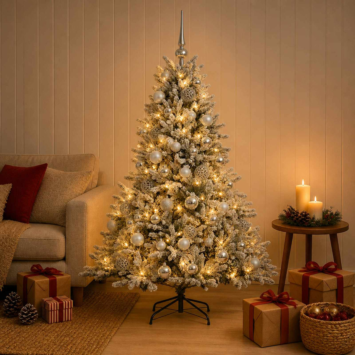 Dirbtinė kalėdinė eglutė su rutuliuku 150 cm 150 LED