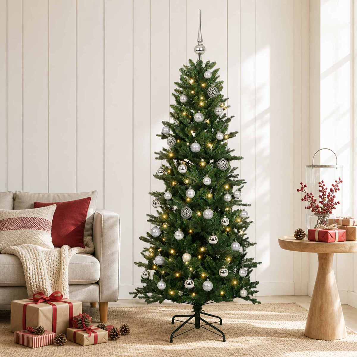 Dirbtinė kalėdinė eglutė su rutuliuku 120 cm 150 LED