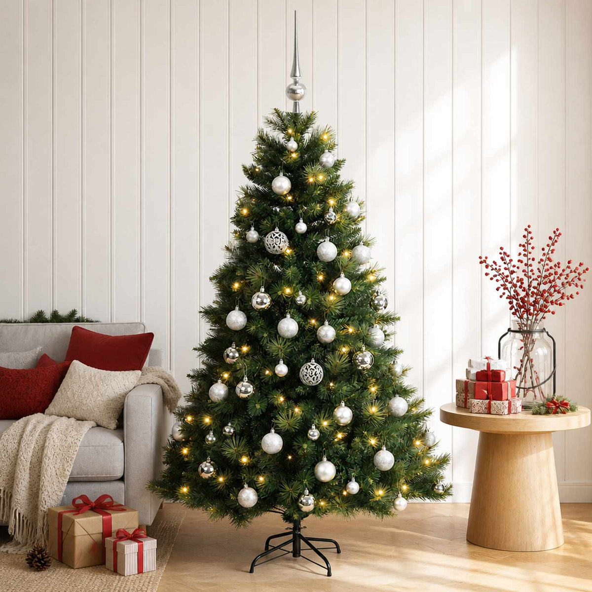 Dirbtinė kalėdinė eglutė su rutuliuku 120 cm 150 LED