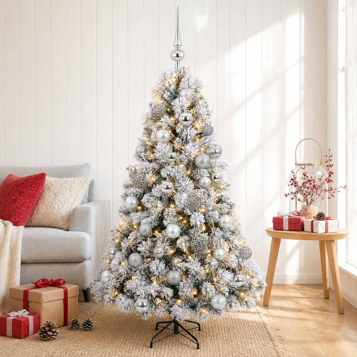 Dirbtinė kalėdinė eglutė su rutuliuku 120 cm 150 LED