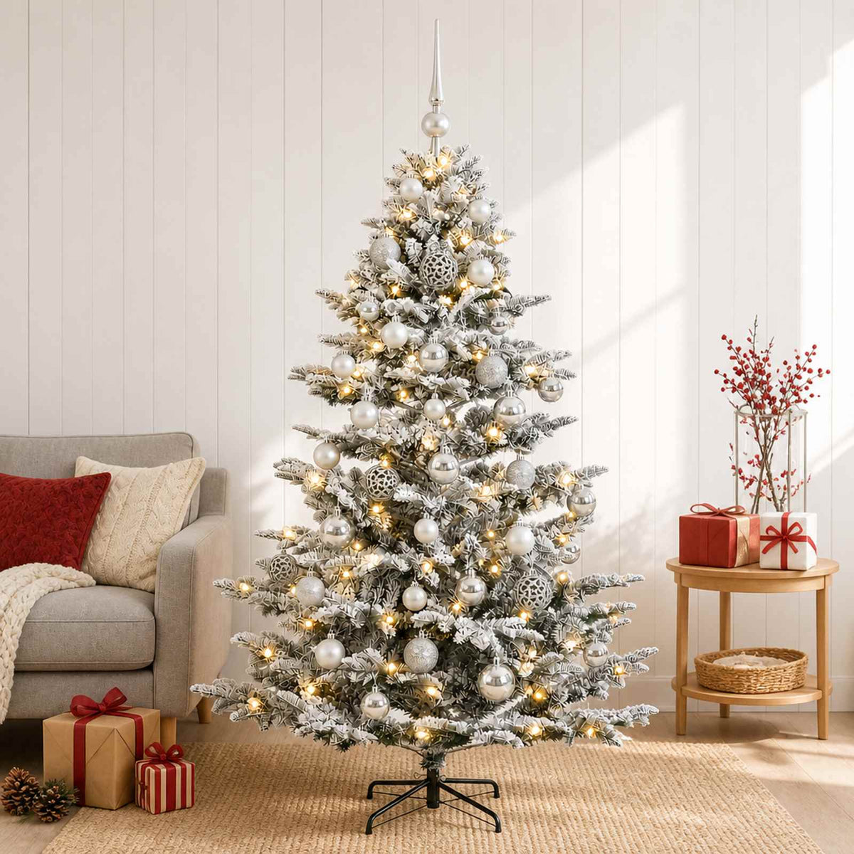 Dirbtinė kalėdinė eglutė su rutuliuku 150 cm 150 LED
