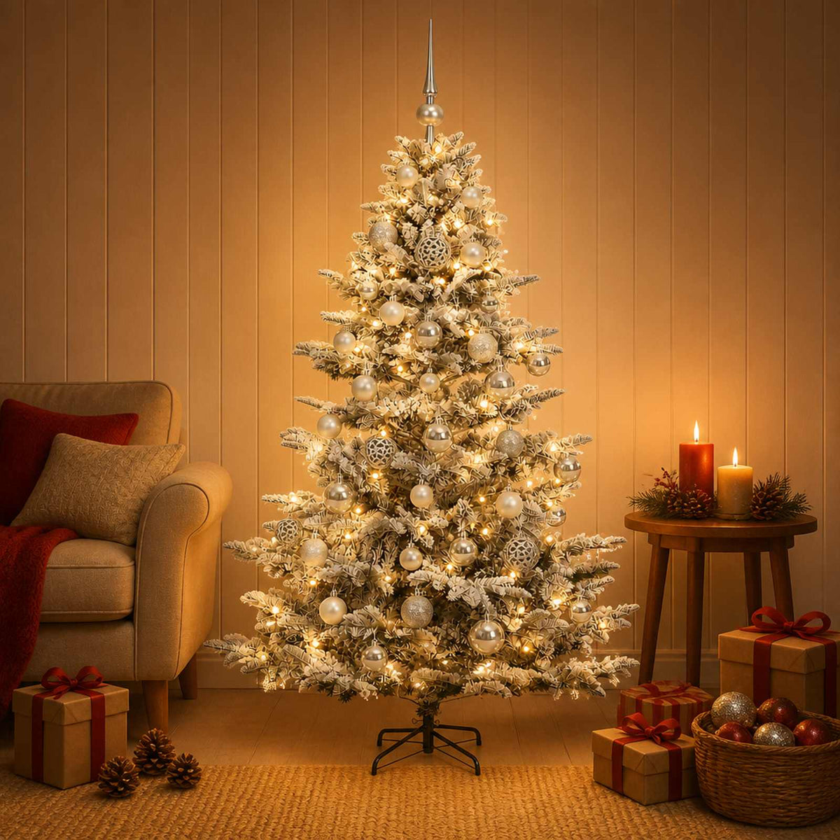 Dirbtinė kalėdinė eglutė su rutuliuku 120 cm 150 LED