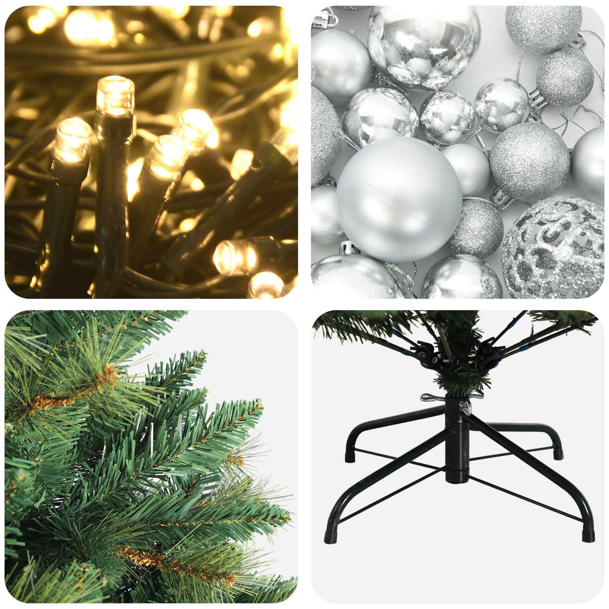 Dirbtinė Kalėdų eglutė su burbulais 120 cm 150 LED Šilta balta