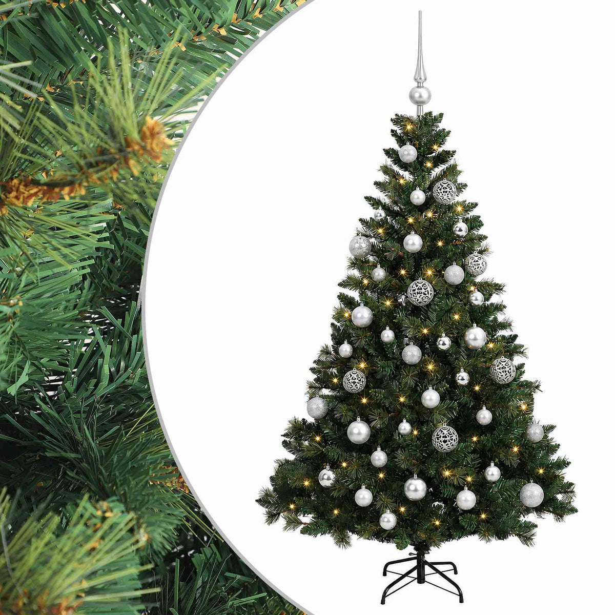 Dirbtinė Kalėdų eglutė su burbulais 120 cm 150 LED Šilta balta