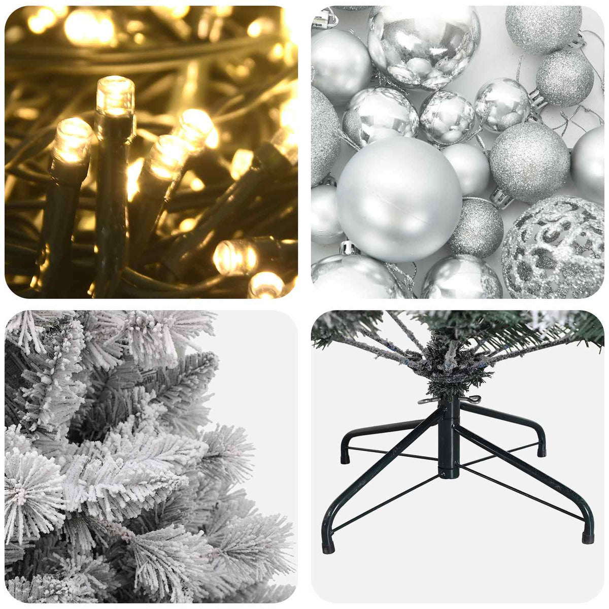 Dirbtinė Kalėdų eglutė su burbulais 120 cm 150 LED Šilta balta