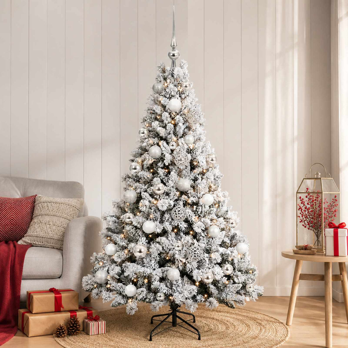 Dirbtinė Kalėdų eglutė su burbulais 120 cm 150 LED Šilta balta
