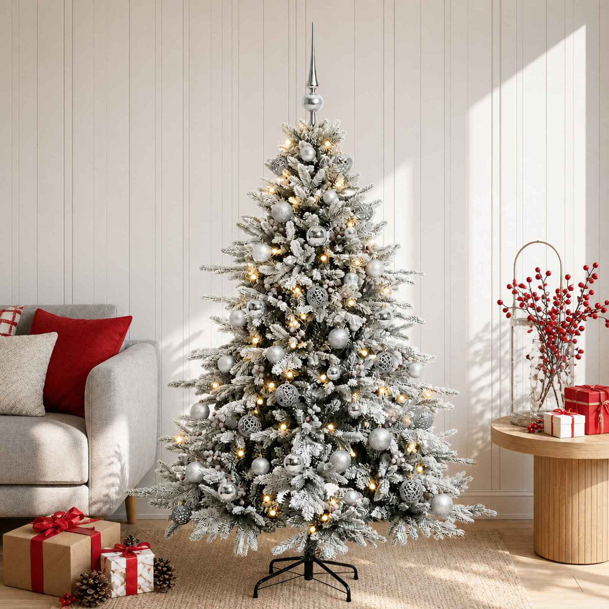 Dirbtinė kalėdinė eglutė su rutuliuku 120 cm 150 LED