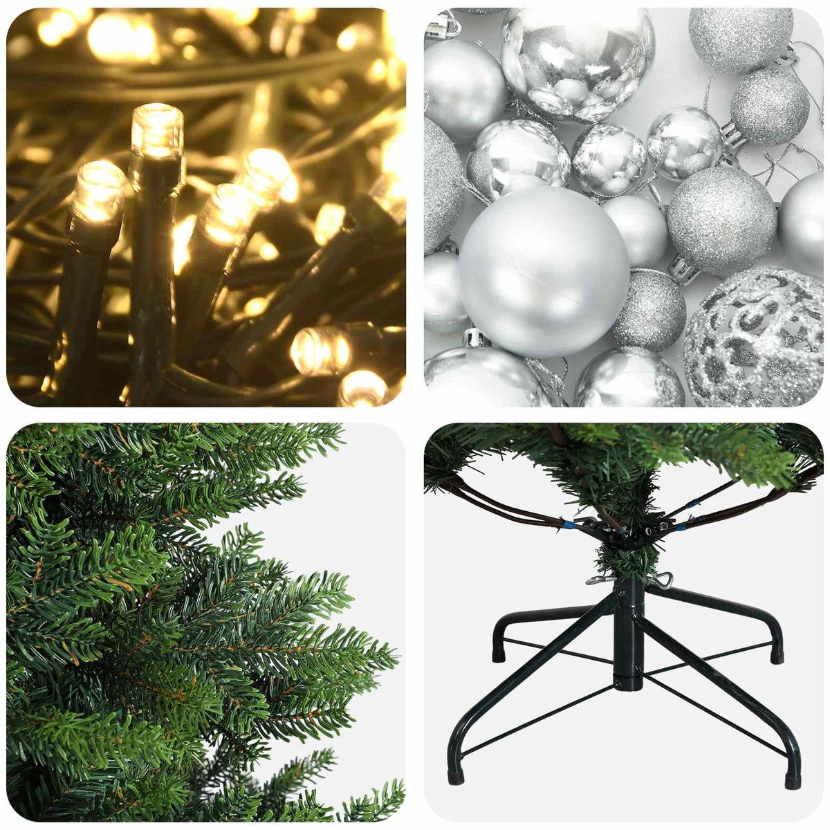 Dirbtinė Kalėdų eglutė su burbulais 150 cm 150 LED Šilta balta