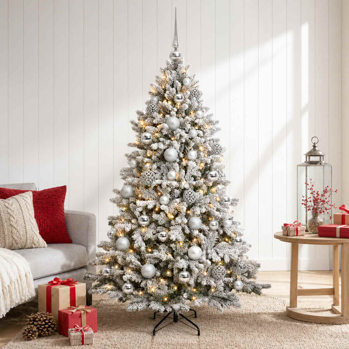 Dirbtinė Kalėdų eglutė su burbulais 150 cm 150 LED Šilta balta