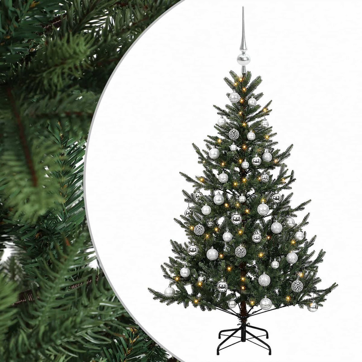 Dirbtinė kalėdinė eglutė su rutuliuku 120 cm 150 LED