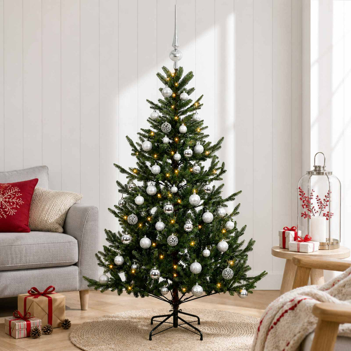 Dirbtinė kalėdinė eglutė su rutuliuku 150 cm 150 LED