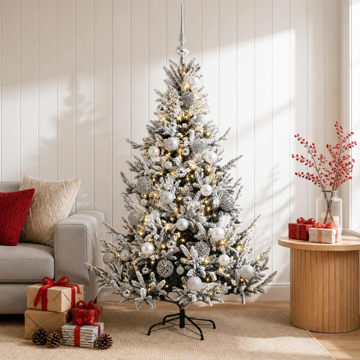 Dirbtinė kalėdinė eglutė su rutuliuku 120 cm 150 LED
