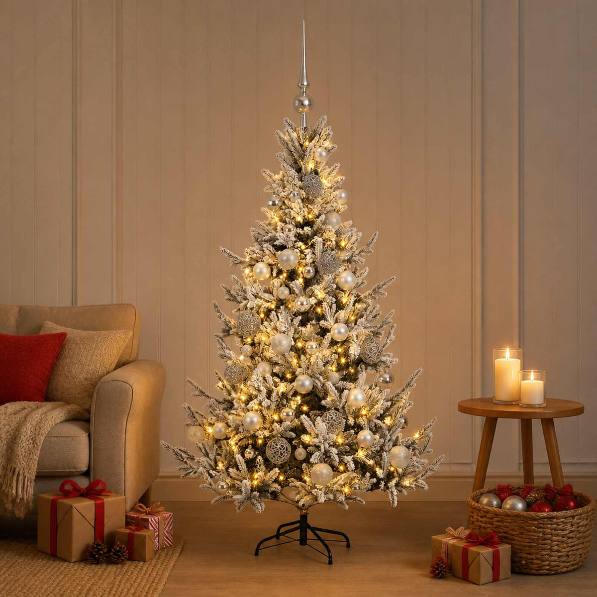 Dirbtinė kalėdinė eglutė su rutuliuku 150 cm 150 LED