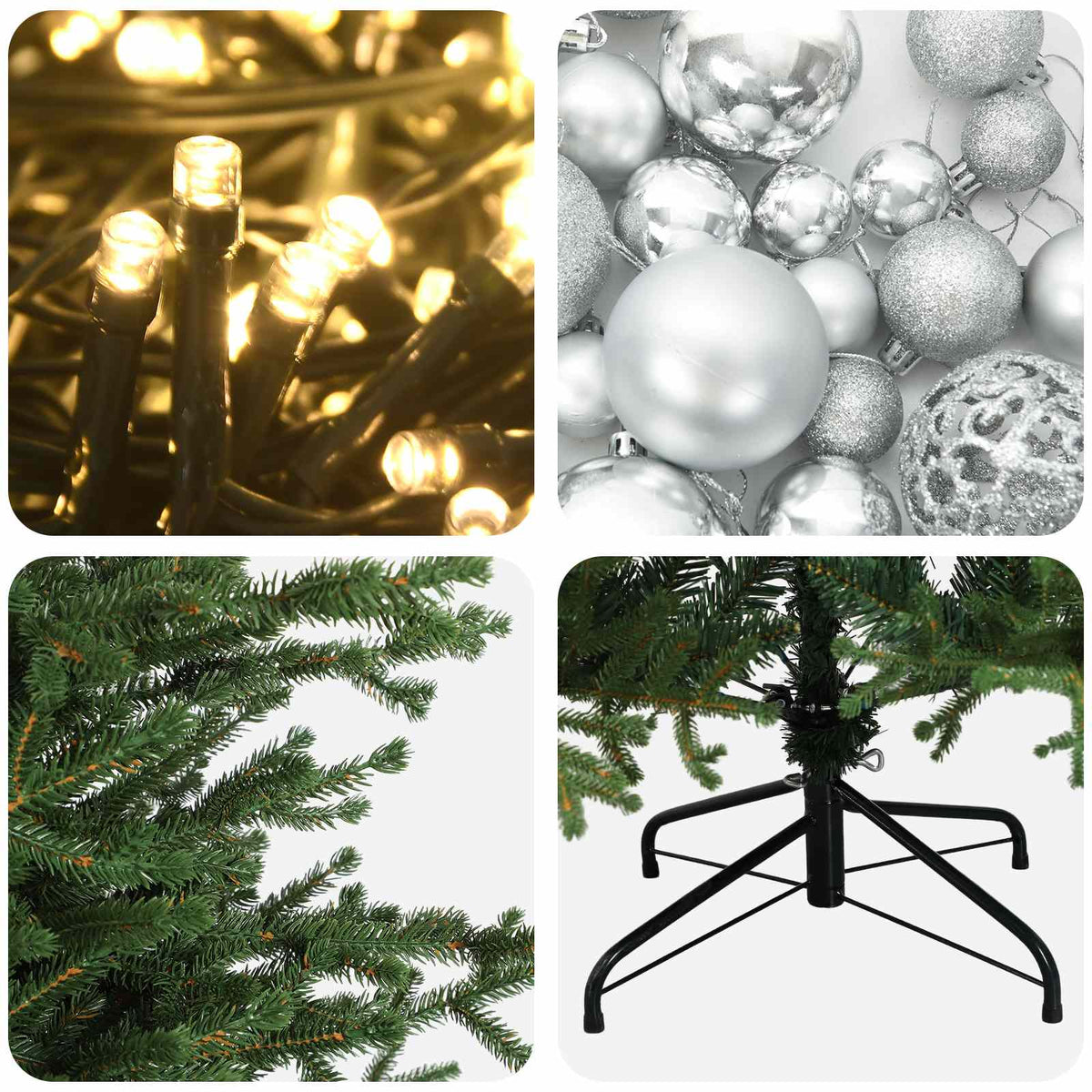 Dirbtinė kalėdinė eglutė su rutuliuku 120 cm 150 LED