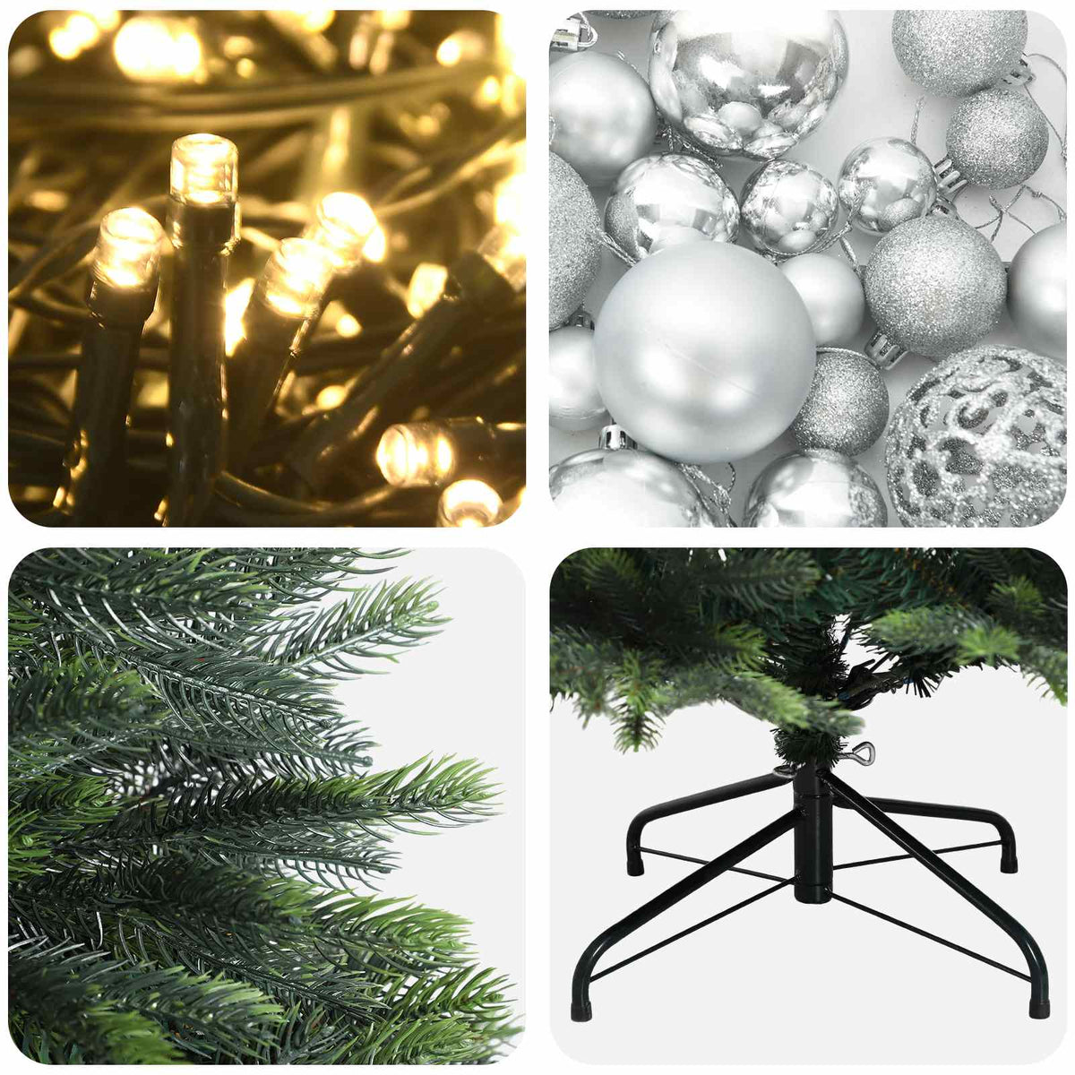 Dirbtinė Kalėdų eglutė su burbulais 120 cm 150 LED Šilta balta