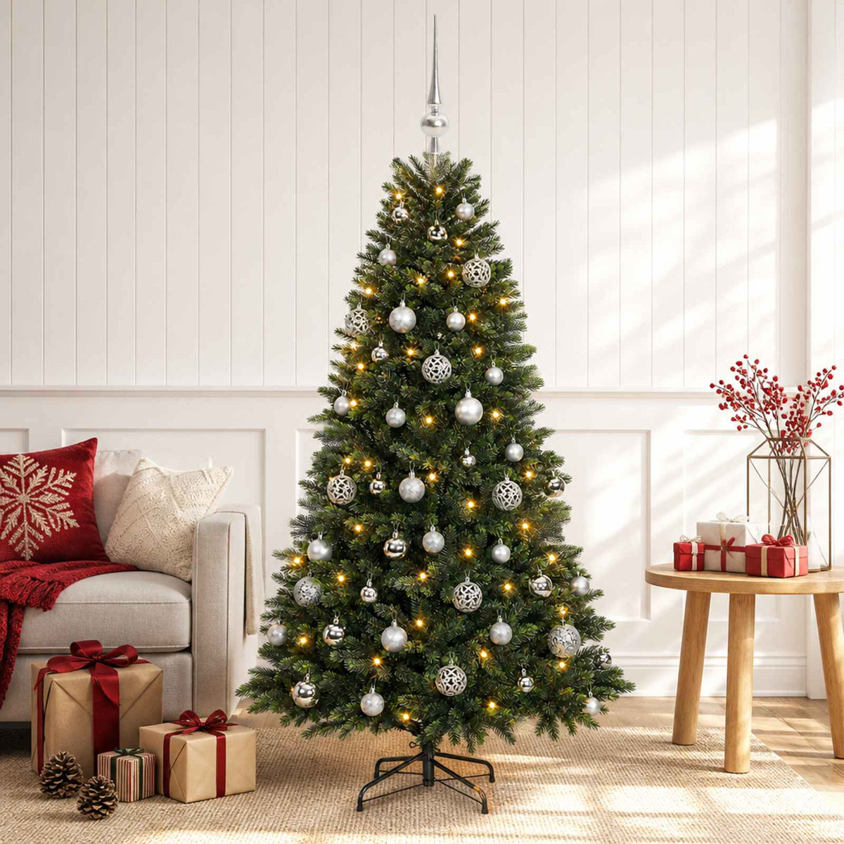 Dirbtinė Kalėdų eglutė su burbulais 150 cm 150 LED Šilta balta
