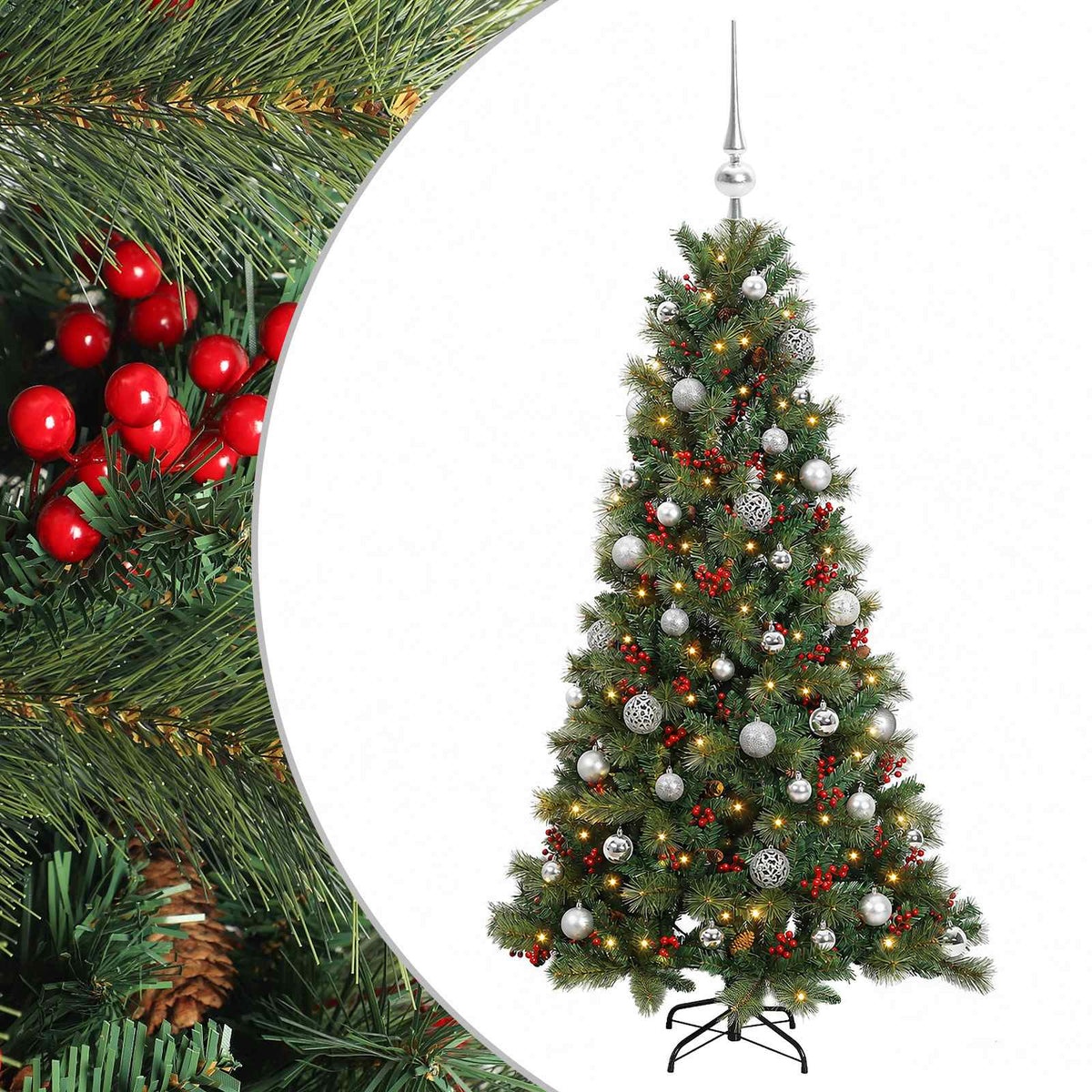 Dirbtinė kalėdinė eglutė su rutuliuku 120 cm 150 LED