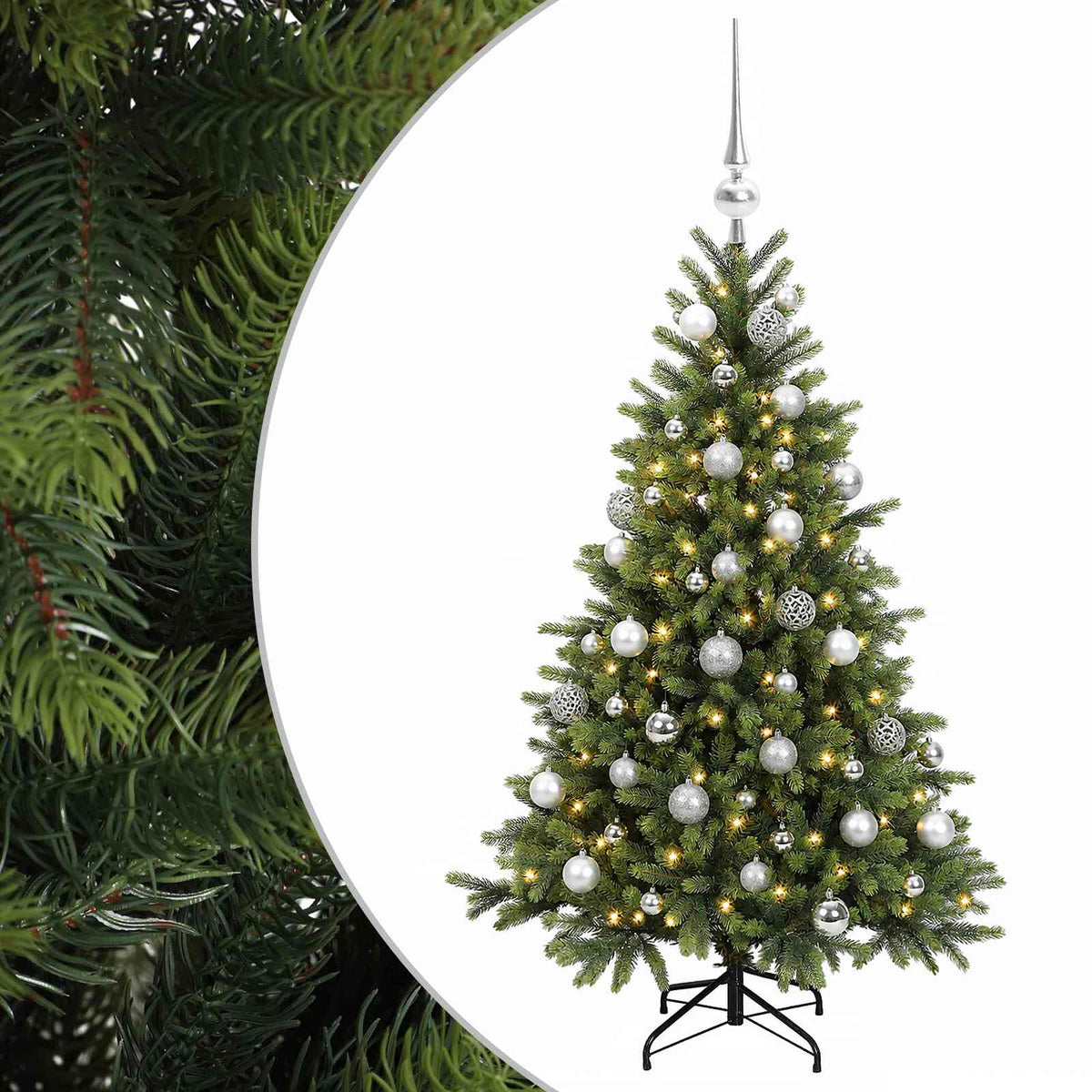 Dirbtinė kalėdinė eglutė su rutuliuku 120 cm 150 LED