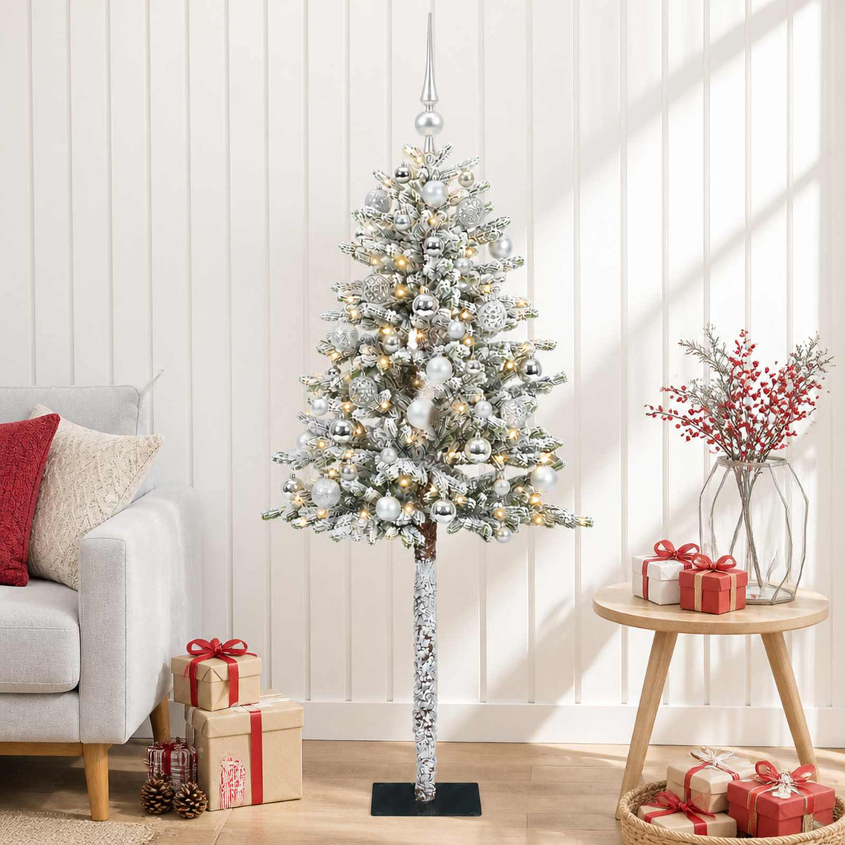 Dirbtinė Kalėdų eglutė su burbulais 120 cm 150 LED Šilta balta