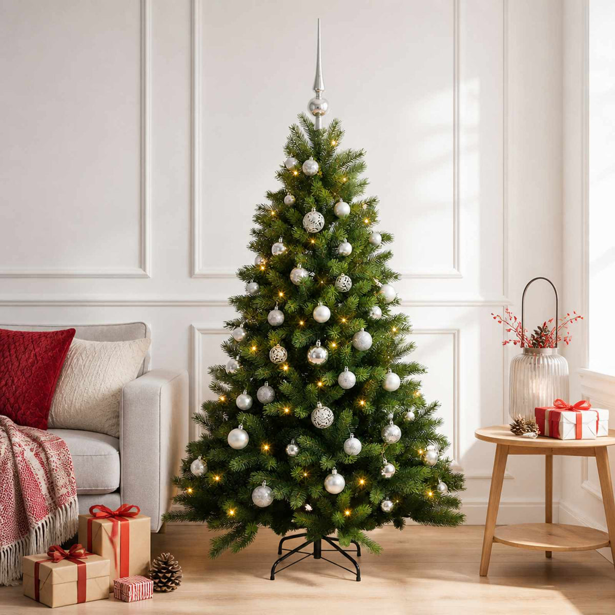 Dirbtinė Kalėdų eglutė su burbulais 150 cm 150 LED Šilta balta