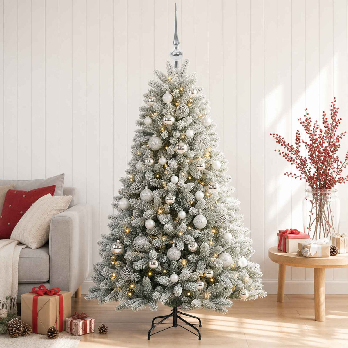 Dirbtinė Kalėdų eglutė su burbulais 150 cm 150 LED Šilta balta