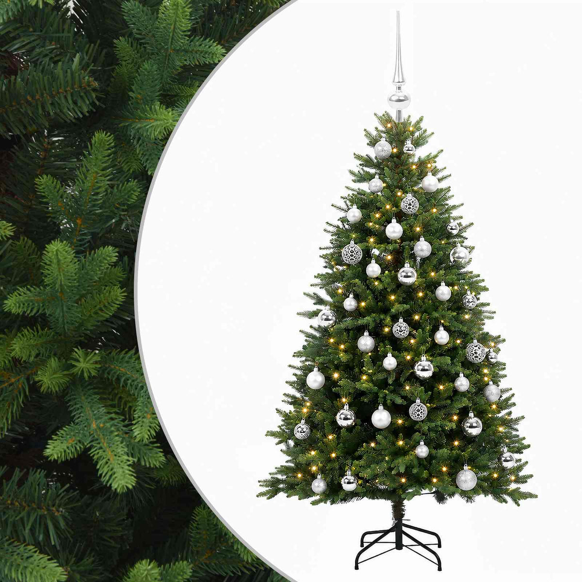 Dirbtinė Kalėdų eglutė su burbulais 120 cm 150 LED Šilta balta