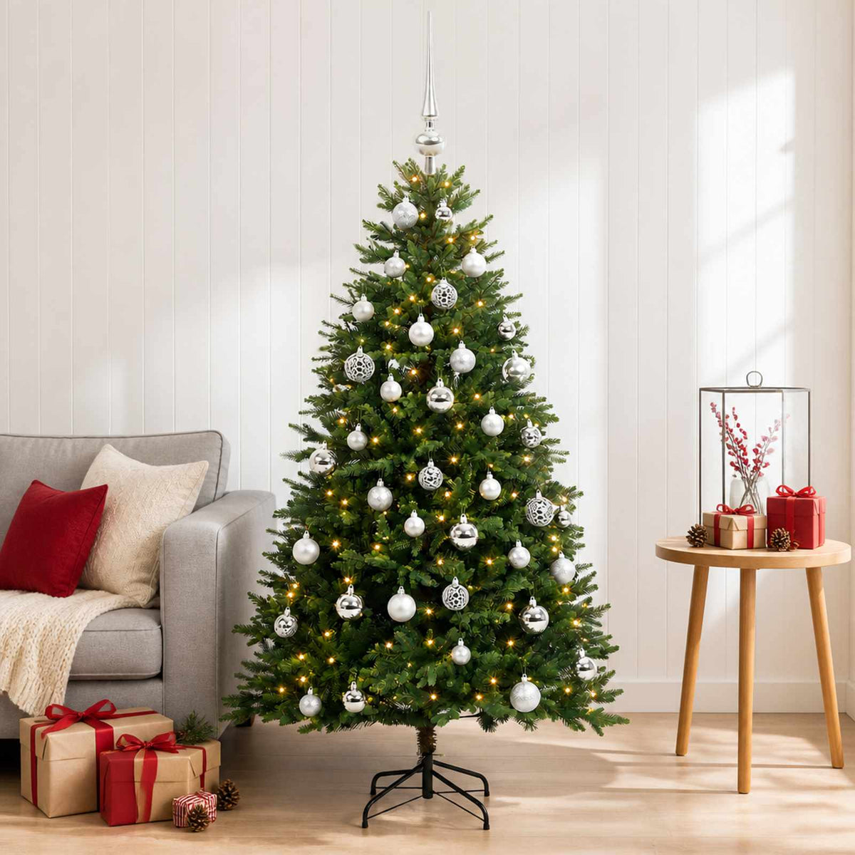 Dirbtinė Kalėdų eglutė su burbulais 120 cm 150 LED Šilta balta