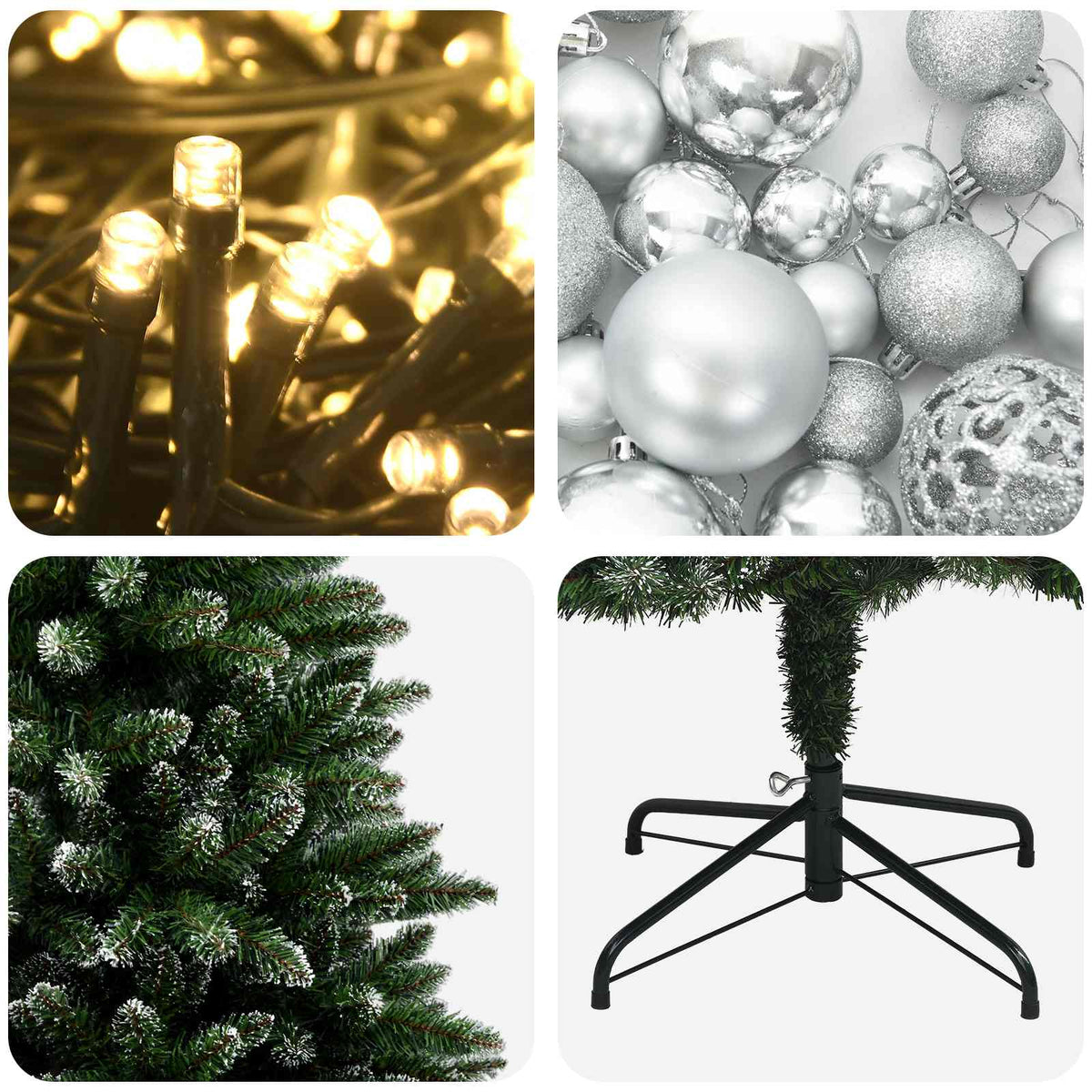 Dirbtinė Kalėdų eglutė su burbulais 150 cm 150 LED Šilta balta