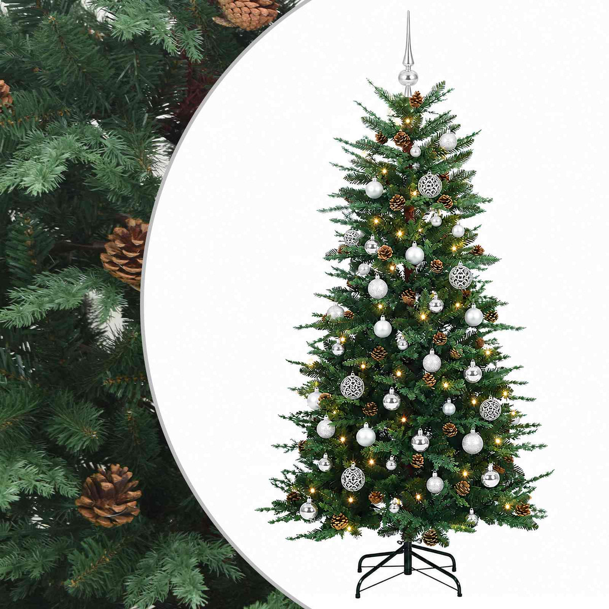 Dirbtinė kalėdinė eglutė su rutuliuku 150 cm 150 LED