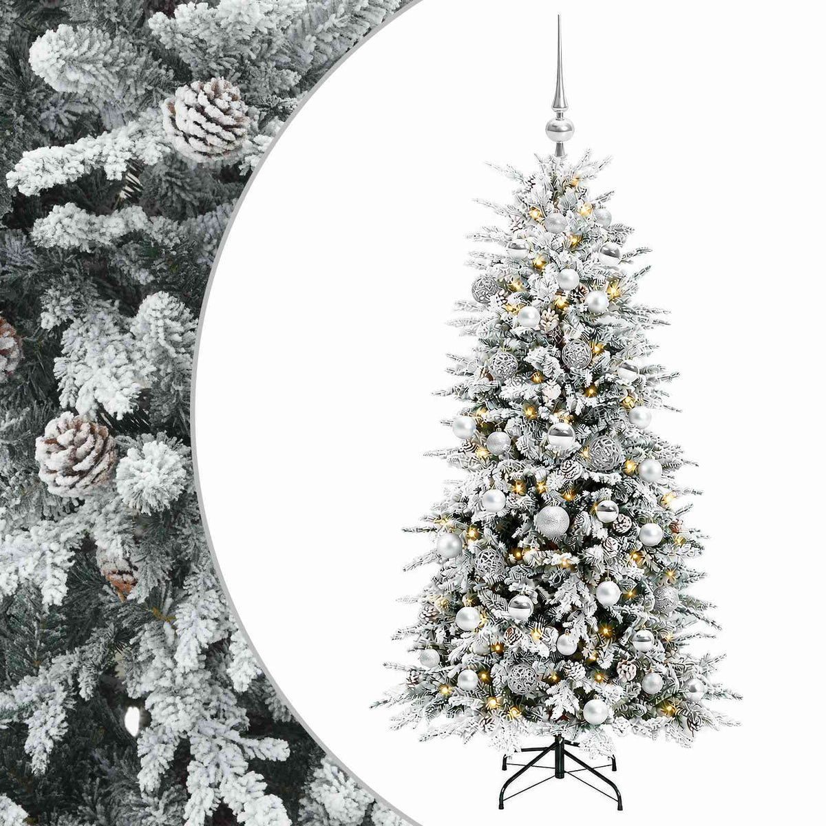 Dirbtinė kalėdinė eglutė su rutuliuku 120 cm 150 LED
