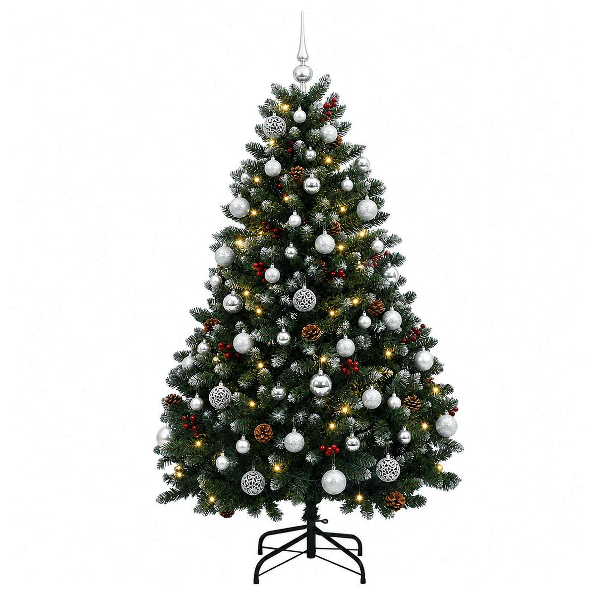 Dirbtinė Kalėdų eglutė, žalia, su žaisliukais 120 cm 150 LED