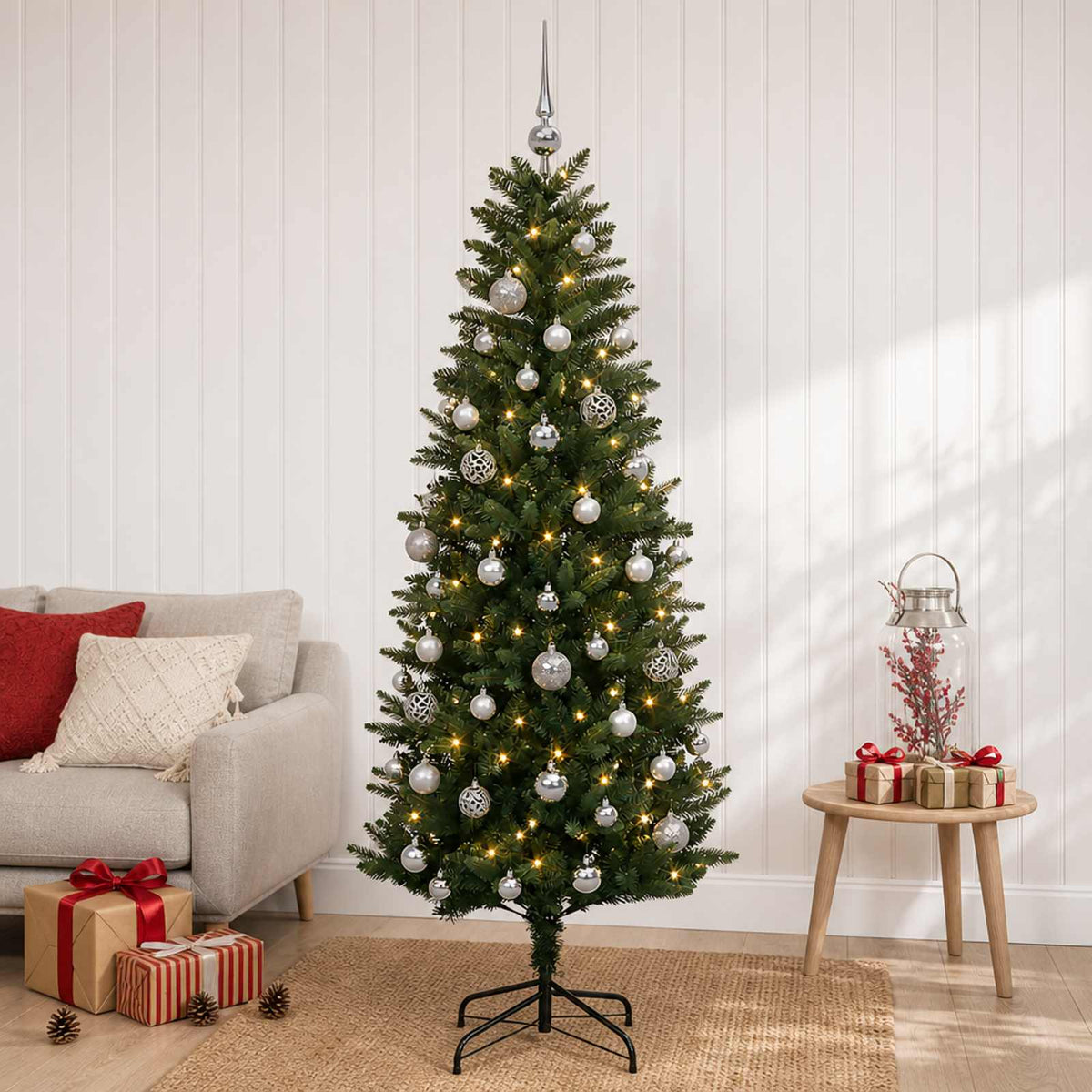 Dirbtinė Kalėdų eglutė su burbulais 150 cm 150 LED Šilta balta